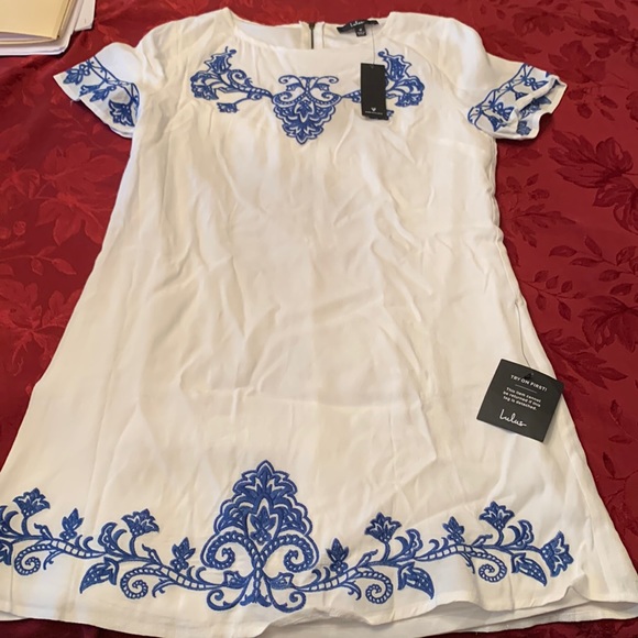 Lulu ladies white dress size med new with tags - Picture 1 of 4